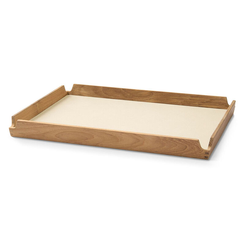 LIND DNA Teak Tray Square M Airy Nupo Vanilla/Teak image number 0